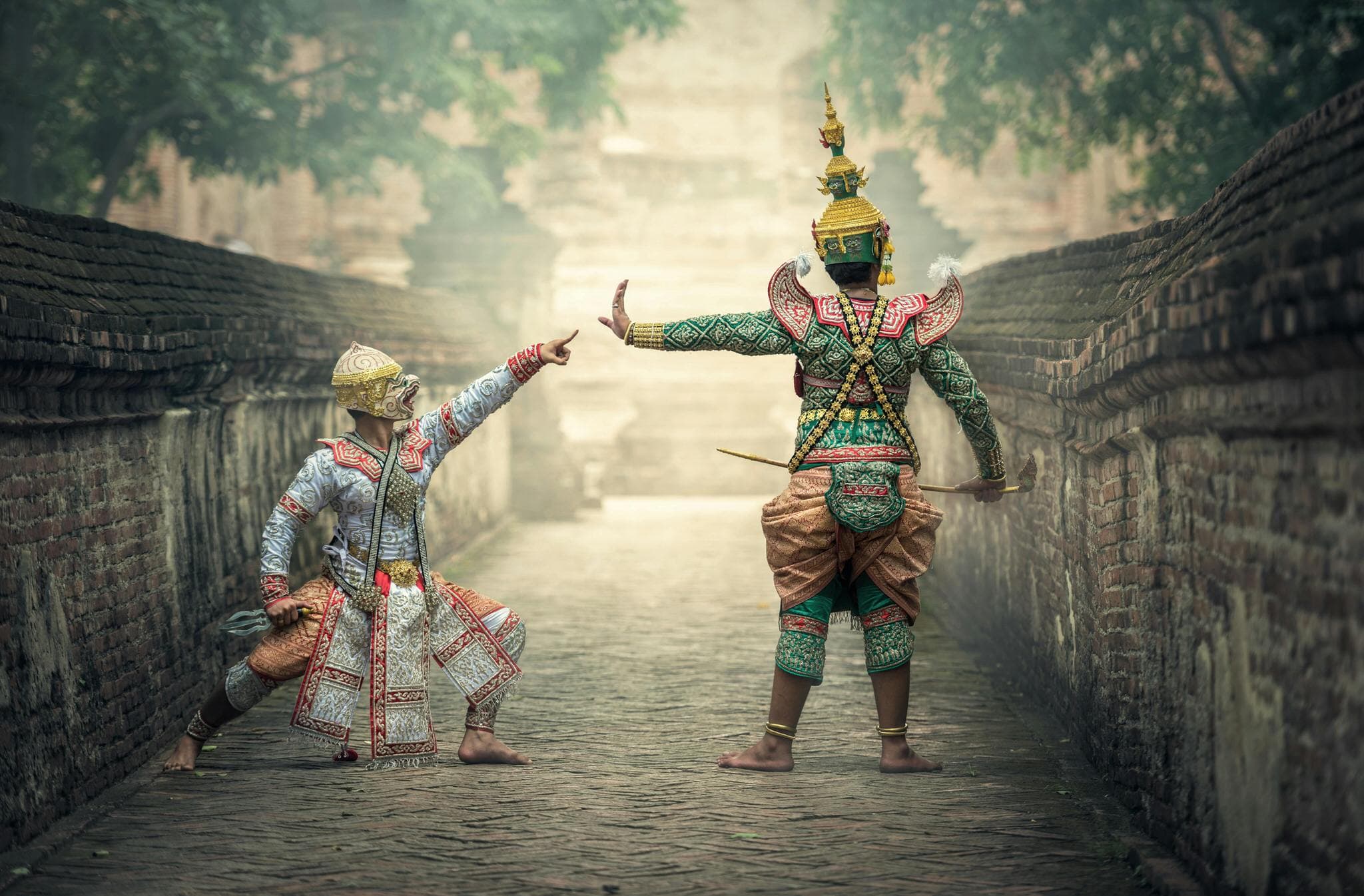 Panoramic view of Ayutthaya's ancient temples