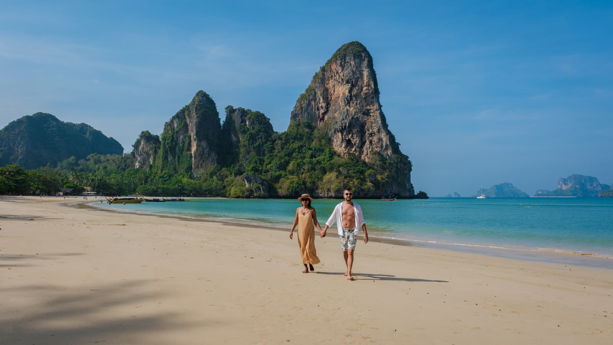 Railay Beach with its stunning limestone formations